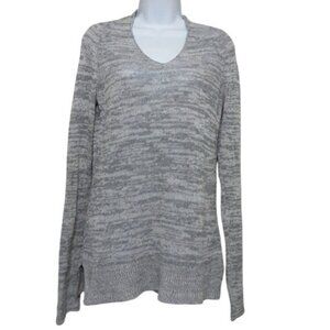 Isda & Co Sweater women M pull on gray cashmere wool lagenlook soft retro casual